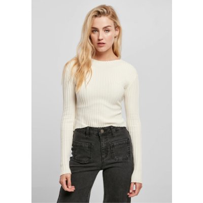 Urban Classics Dásmky sveter Ladies Short Rib Knit Twisted Back Sweater Farba: whitesand, Veľkosť: M