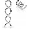 Šperky eshop - Piercing do ucha z ocele striebornej farby - lesklá kontúra špirály C9.4 - Hrúbka piercingu: 1,6 mm
