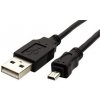 Kabel USB A-miniUSB, 8pin, Panasonic, Nikon UC-E6, Olympus CB-USB7, Minolta USB-2, USB-3, 1,8m, černý