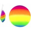 Lopta dúhová gumová nenafúknutá 23cm v sieťke