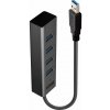 LINDY 43324 4 porty USB 3.1 Gen 1 húb čierna; 43324