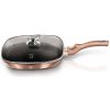BERLINGERHAUS Pánev grilovací s mramorovým povrchem a poklicí 28 cm Rosegold Metallic Line BH-1610