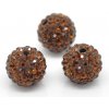 Shamballa korálka - 10 mm - hnedá - 1 ks