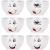 Keramické misky s veselými tvárami 13,5 cm, 550 ml – sada 6 ks