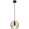 Globo | Globo 15560H - Luster na lanku MILEY 1xE27/60W/230V čierna/mosadz | GL6717