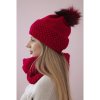 Mondo Italia Dámsky set čiapka a nákrčník PLK4 červený Univerzálna Červená