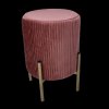marka niezdefiniowana OKRÚHLA TABURETKA NA NOŽIČKÁCH 28 x 42 CM RUŽOVÁ*4224