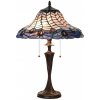 Clayre & Eef Modrá stolná lampa Tiffany Bleu Gérald - Ø 40*60 cm E27/max 2x60W - Clayre & Eef