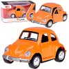 JOKO Kovový Model AUTO Volkswagen Beetle so svetlom a zvukom + otváracie dvere, oranžové