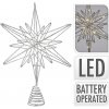 OEM LED osvetlenie špička na stromček 20 LED HVIEZDA 33cm STRIEBORNÁ 386761