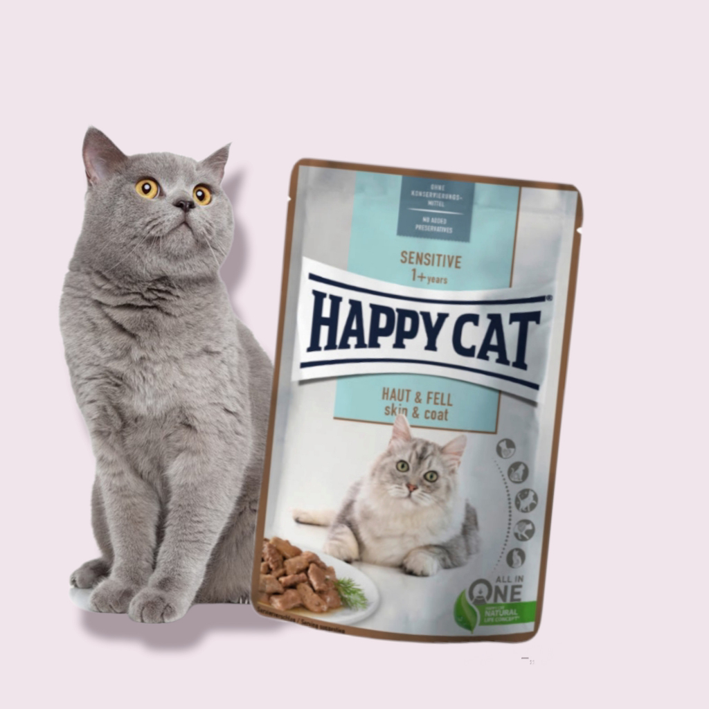 Happy Cat Pouches Meat in Sauce Sensitive Haut & Fell 85 g