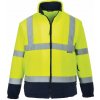 PORTWEST HI-VIS FLEECE F301 / Reflexná fleecová bunda - HV žltá/námorná modrá 4XL