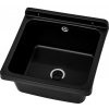 Gamma Riva, univerzálna plastová výlevka 40x38x22,8 cm + sifón, 1-komorová, čierna, GMA-KGR40-BK