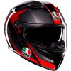 AGV K3 E2206 MPLK STRIGA BLACK/GREY/RED Velkosť: S