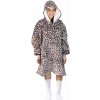 Cozy Noxxiez CH371 Leopard potlač - hrejivá televízna mikinová deka s kapucňou pre teenagerov a dospelých