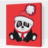 Vymalujsisam.sk Maľovanie podľa čísiel - Vianočná panda Veľkosť: 30x40cm, Rám: Na plastovej doske