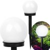 LED záhradná lampa na solárny pohon WHITE BALL 10cm GOLDLUX (Polux)