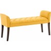 Design-Shop Lavica Cleopatra Chaiselongue látka, nohy antik tmavé - Žltá