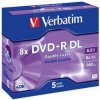 VERBATIM DVD+R(5-pack)DoubleLayer/Jewel/8x/8.5GB 43541
