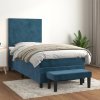 Box spring postel s matrací tmavě modrá 90x190 cm samet Modrá 3137699