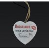 Tabuľka drevená srdce 7cm Bozkávanie