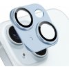 NORTHJO tvrdené sklo s kovovým rámčekom na ochranu šošoviek fotoaparátu pre iPhone 15 / 15 Plus - modré - možnosť vrátiť tovar ZADARMO do 30tich dní