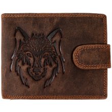 Wild Luxusná pánska peňaženka s prackou Vlk hnědá