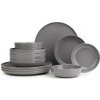 Hermia Porcelánová jedálenská súprava 12 ks Mod antracit