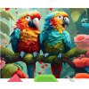 Norimpex diamantové malování Papoušci na větvi 30 x 40cm
