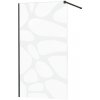 MEXEN/S - KIOTO Sprchová zástena WALK-IN 110x200 cm 8 mm, čierna, biely vzor 800-110-101-70-97