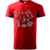 Horolezecké karabíny - Klasické pánske tričko vyššej gramáže - XS ( Červená )