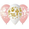 Balóny Ge.Ma.R. Krst Svätý ružovo-biele 33 cm 5 kusov