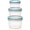 Banquet Sada kulatých dóz Janice tyrkysová 0,25 + 0,50 + 0,70 l,