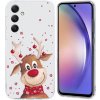 Kryt Samsung Galaxy A55 5G s vianočným motívom sobíka transparentný