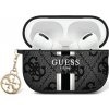 Guess GUAP2P4RPSK púzdro pre AirPods Pro 2 (2022/2023), čierne so vzorom 4G Printed Stripes Charm
