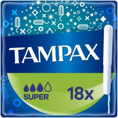 Tampax Non-Plastic Super tampóny s papierovým aplikátorom 18 ks