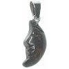 Obsidián Moka Moon prívesok prírodný kameň, ručne brúsená figúrka 2,2 x 10 mm, záchranný kameň