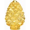 Svietnik sklenený LED šiška 15x15x22 cm, zlatá farba