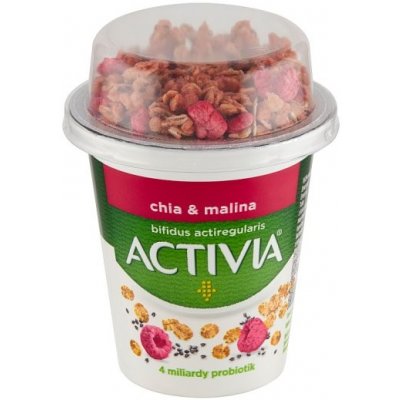 Danone Activia jogurt biely s granolou s chia a malinami 155 g