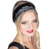 Charleston - čelenka s flitrami čierno / strieborná