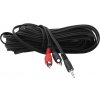 Kábel 2 x RCA - Jack 3,5 mm 10m.