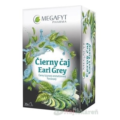 MEGAFYT Čierny čaj Earl Grey porciovaný čaj 20x2g (40g)