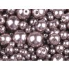 Sklenené voskové perly mix veľkostí Ø4-12 mm - staroružová (50 g)