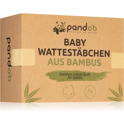 Pandoo Bamboo Cotton Buds for Babies vatové tyčinky pre deti 55 ks