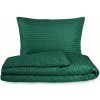 Kvalitex Posteľné saténové obliečky s prúžkom TMAVO ZELENÉ 1x 240/200, 2x 70/90cm