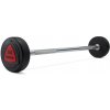 ZIVA Pevná obojručná činka ZVO Urethane RED rovná 20kg