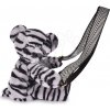Plyšový crossbody vak medvedík Bag Zebra Teddy Bear Doudou et Compagnie s popruhom sivo-čierny 30 cm od 24 mes