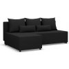 Rohová rozkladacia sedačka FERMO Lux čierna