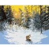 Diamondi Diamantové maľovanie - LÍŠKA V ZASNEŽENOM LESE Rámovanie: bez rámu a bez vypnutia plátna, Rozmer: 40x50 cm