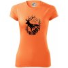 Jeleň v lese krivky - Dámske Fantasy športové (dresovina) - 2XL ( Neon mandarine )